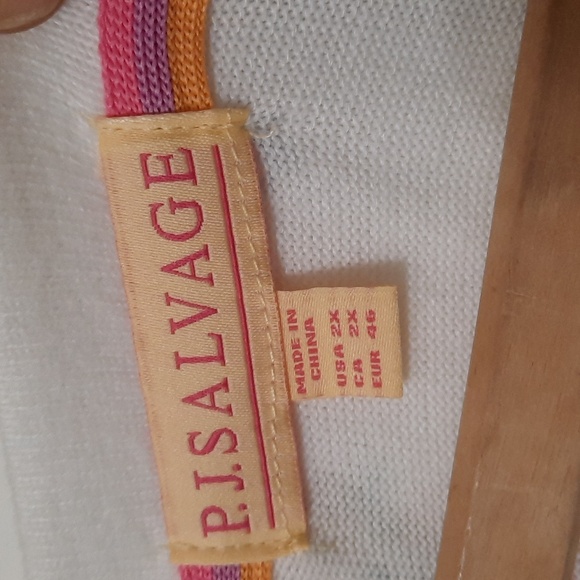 NWT P.J.SALVAGE IVORY DOG/FLOWERS PRINT PAJAMA TOP SZ 2X - Picture 3 of 15